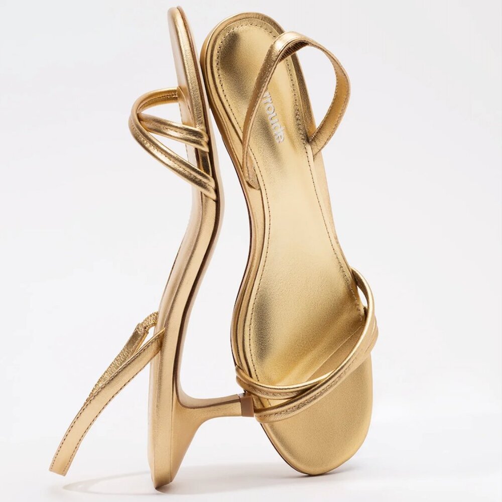 NWT Larroudé Golden Kitten Heels - Picture 2 of 3